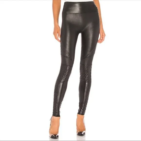 Spanx Faux Leather Quilted Leggings - Picture 2 of 6